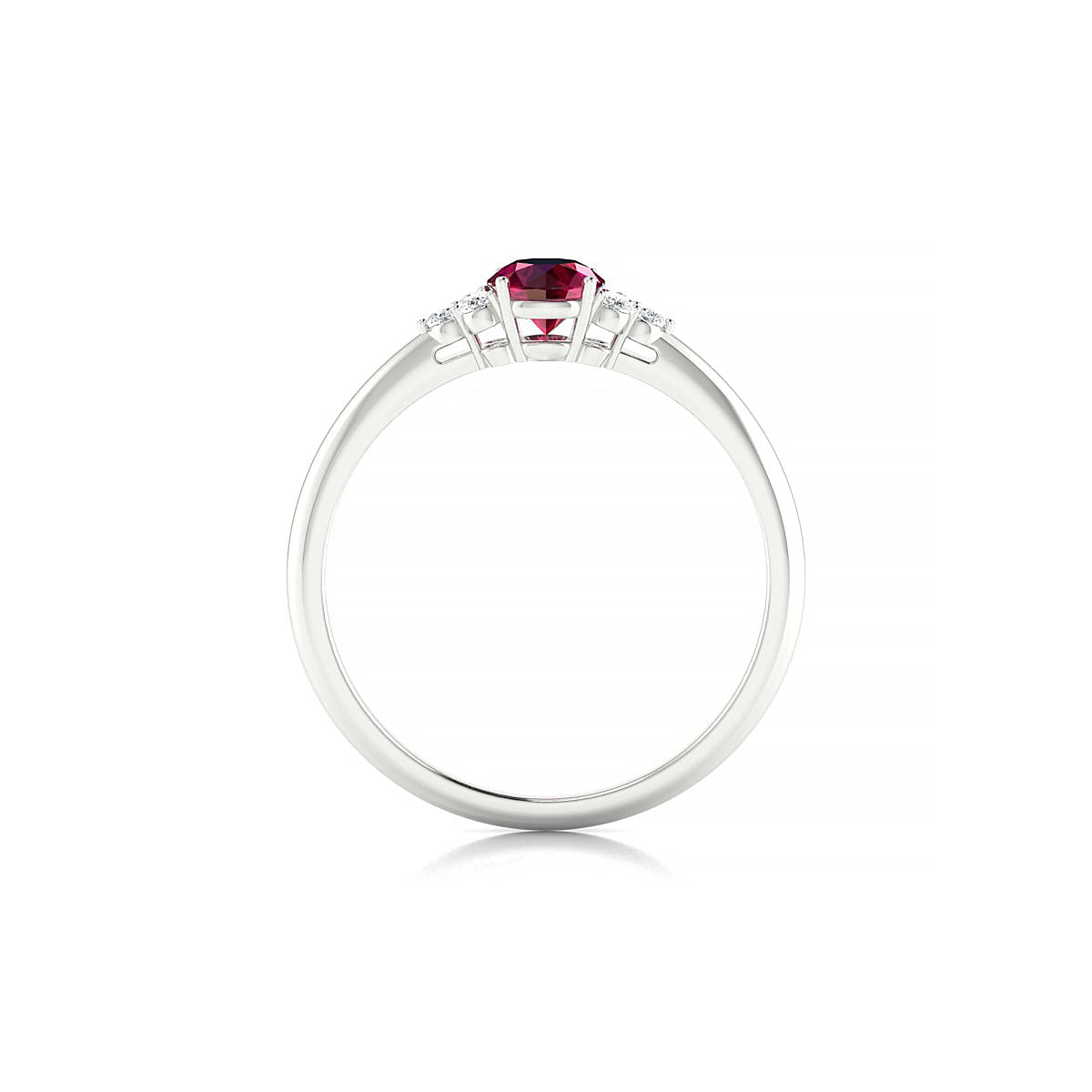 Mirage | 18k White Gold 4.5 mm Round Ruby Ring