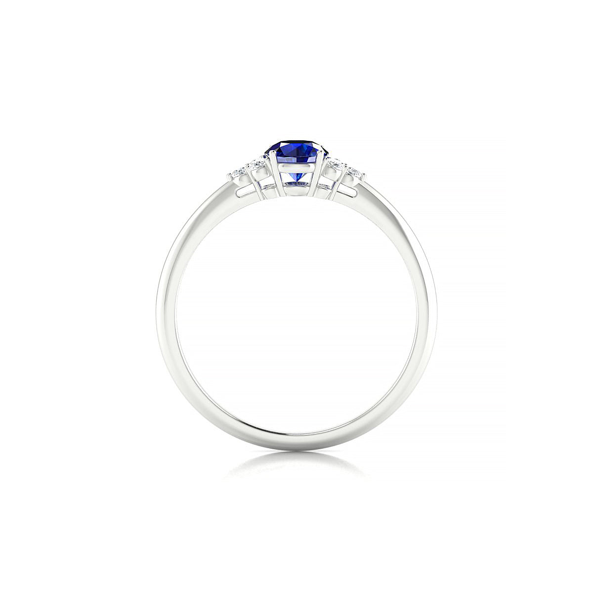 Mirage | 18k White Gold 4.5 mm Round Sapphire Ring