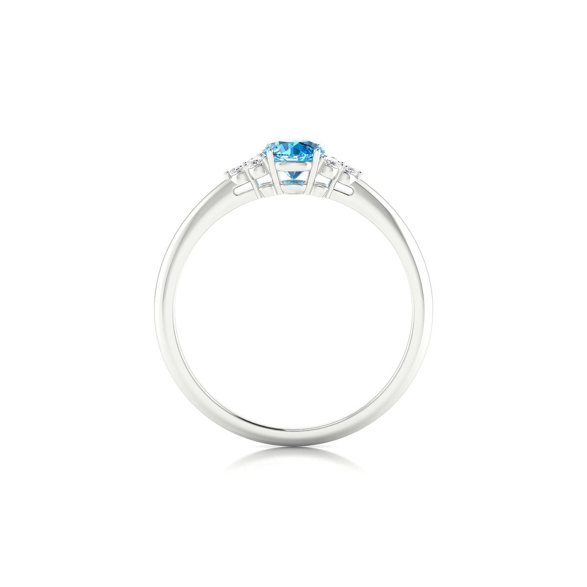 Mirage | 18k White Gold 4.5 mm Round Topaz Ring