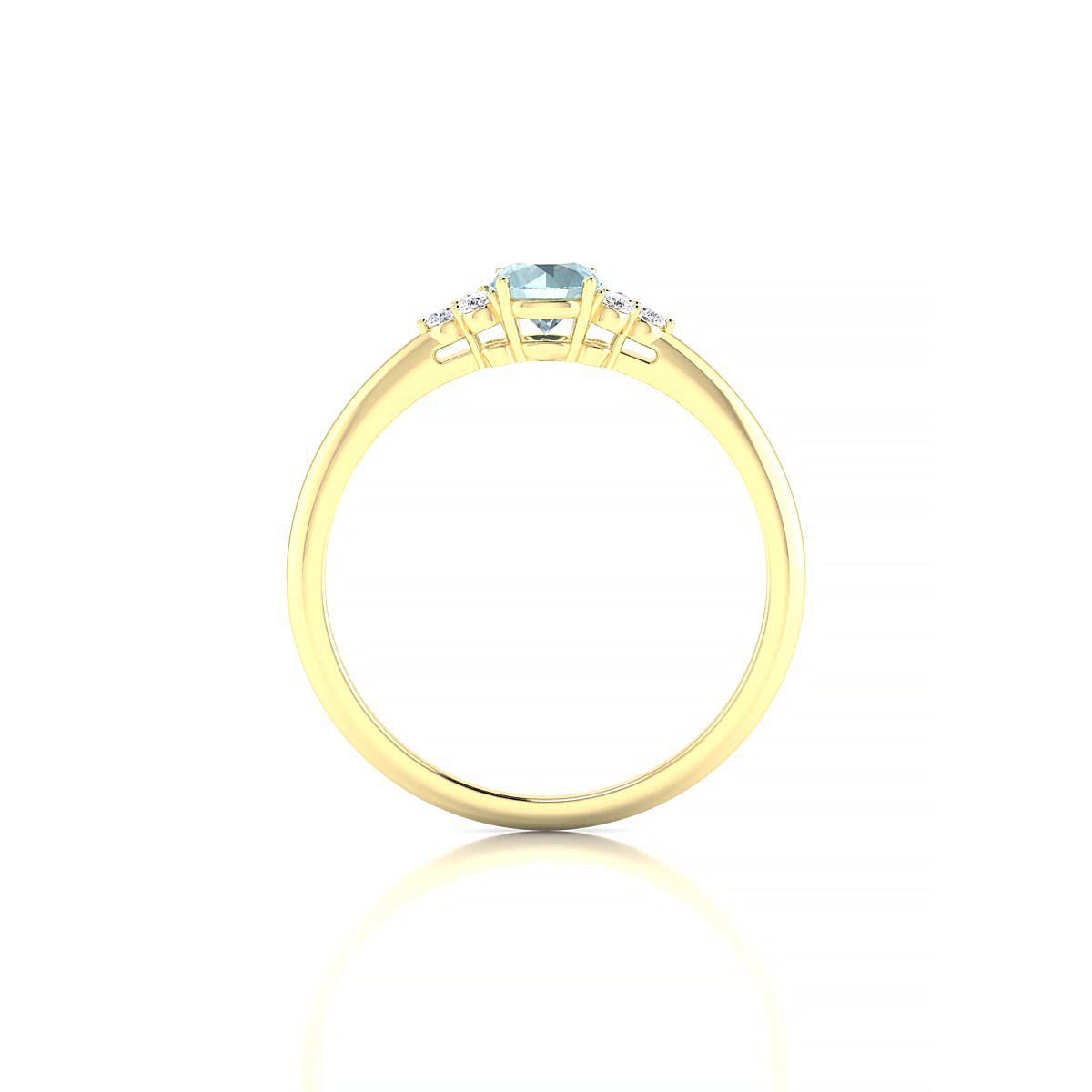 Mirage | 18k Yellow Gold 4.5 mm Round Aquamarine Ring