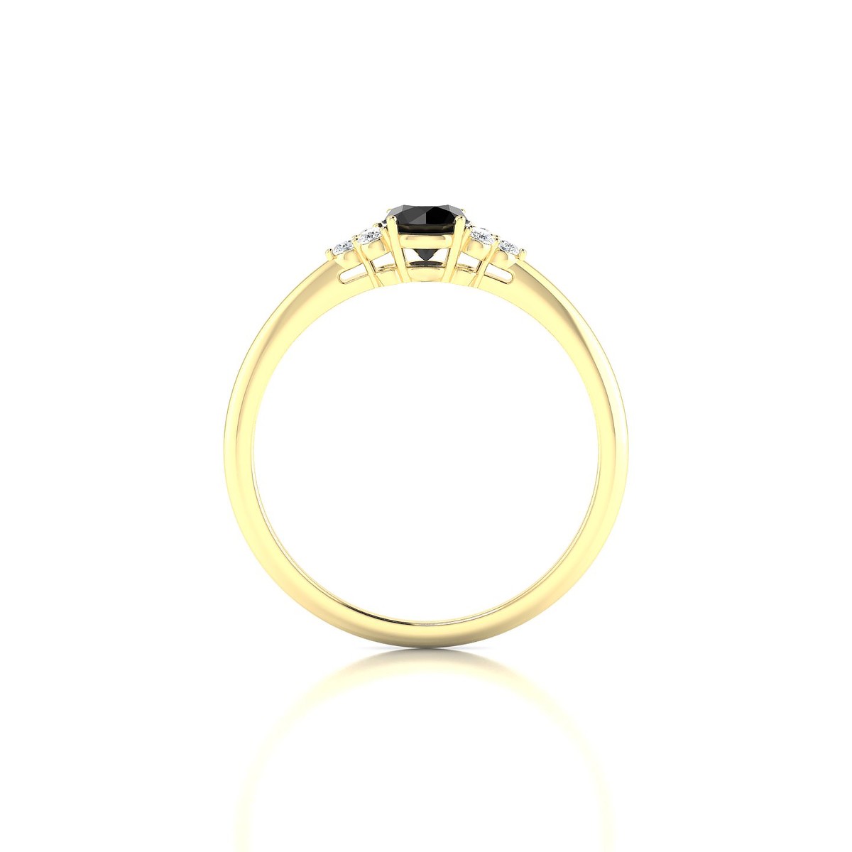 Mirage | 18k Yellow Gold 4.5 mm Round Black Diamond Ring