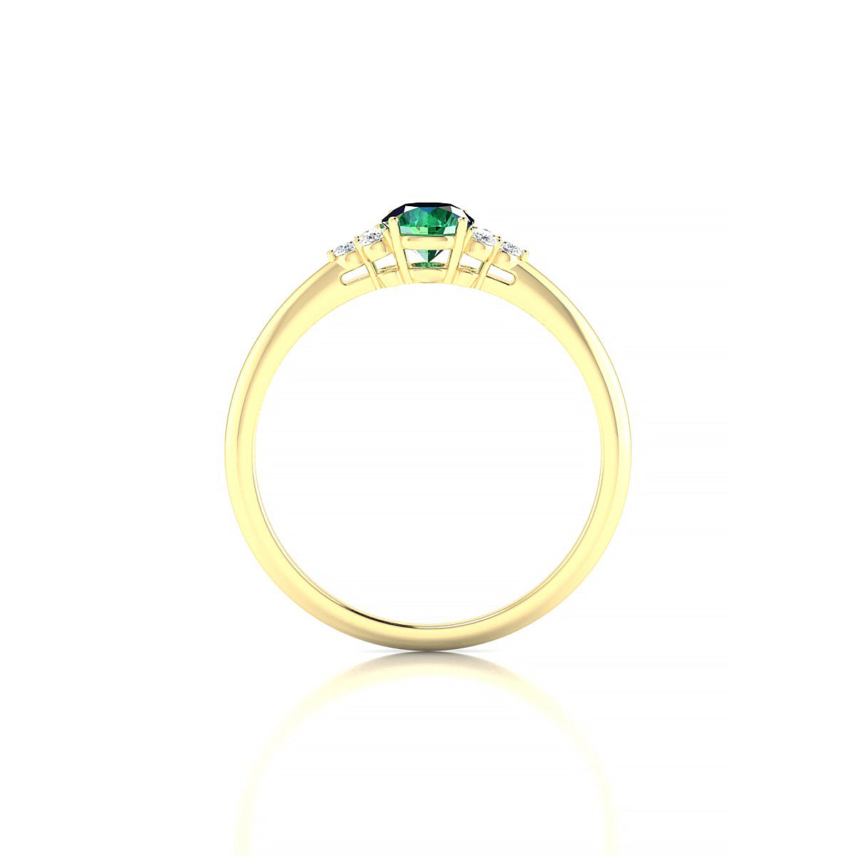 Mirage | 18k Yellow Gold 4.5 mm Round Emerald Ring