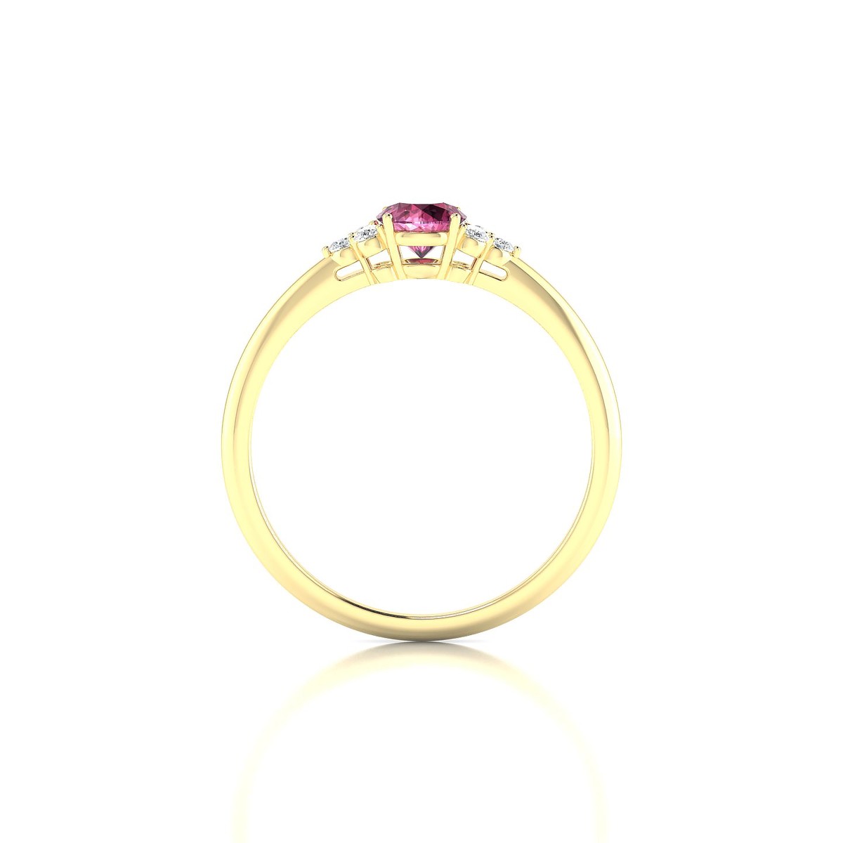 Mirage | 18k Yellow Gold 4.5 mm Round Rhodolite Ring