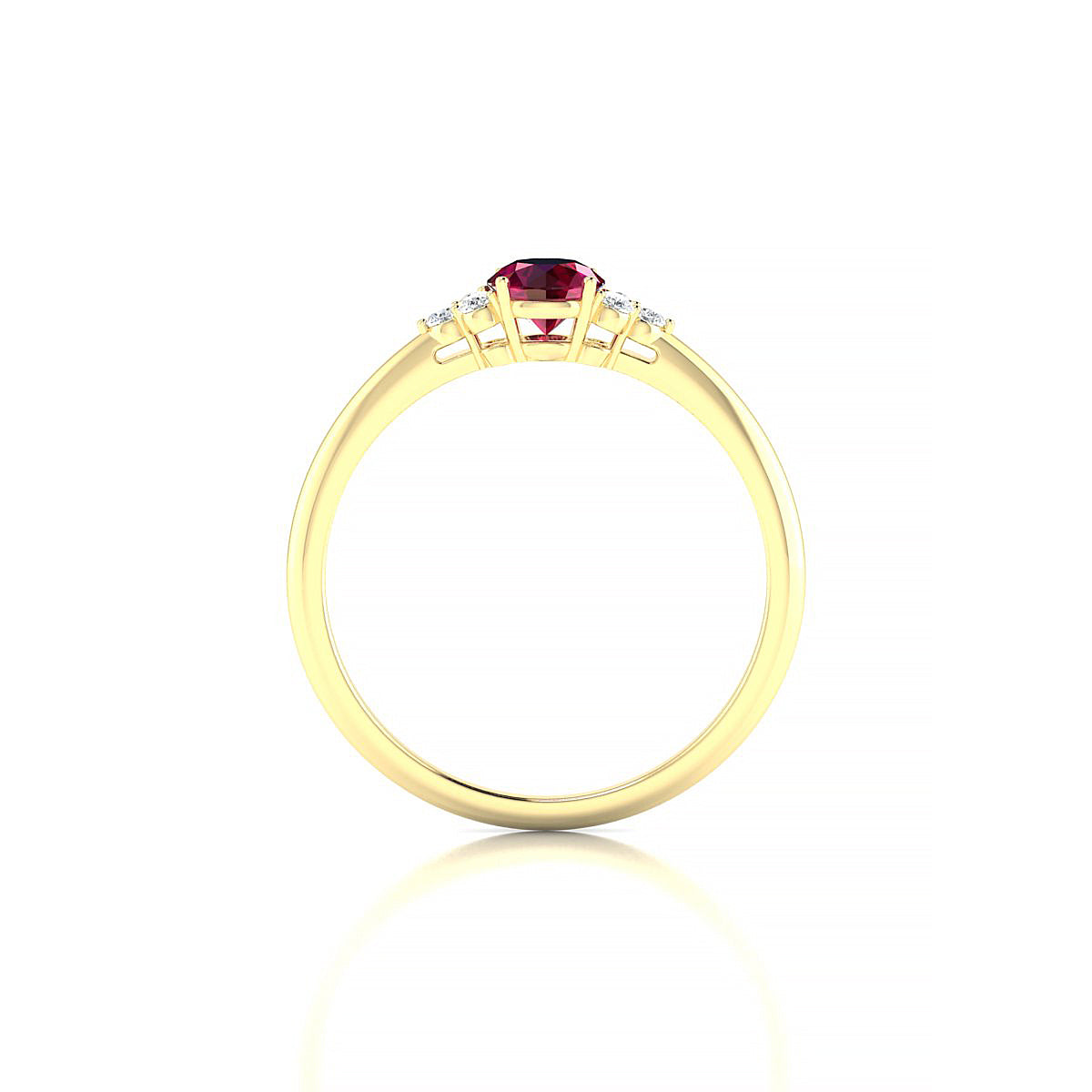 Mirage | 18k Yellow Gold 4.5 mm Round Ruby Ring