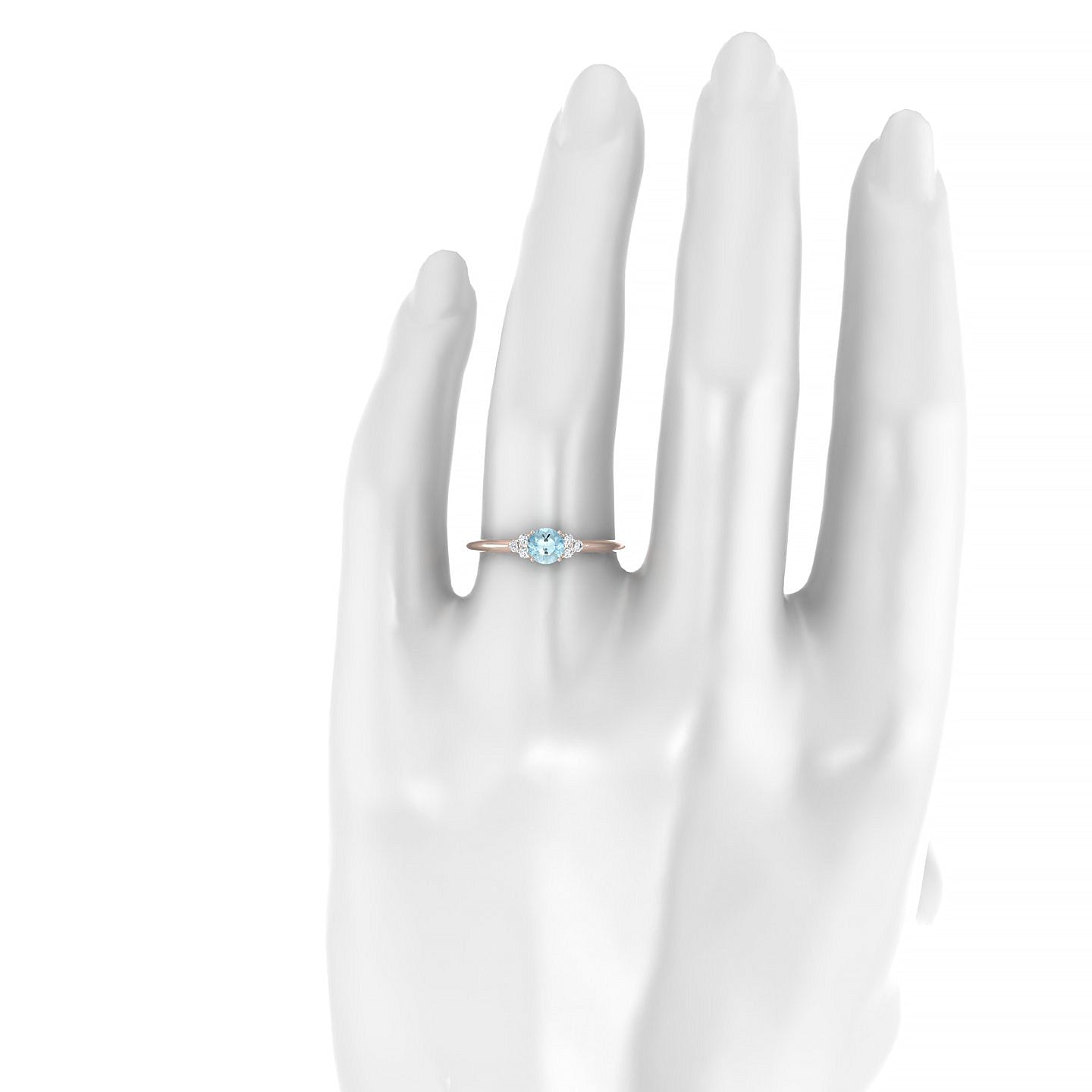 Mirage | 18k Rose Gold 4.5 mm Round Aquamarine Ring