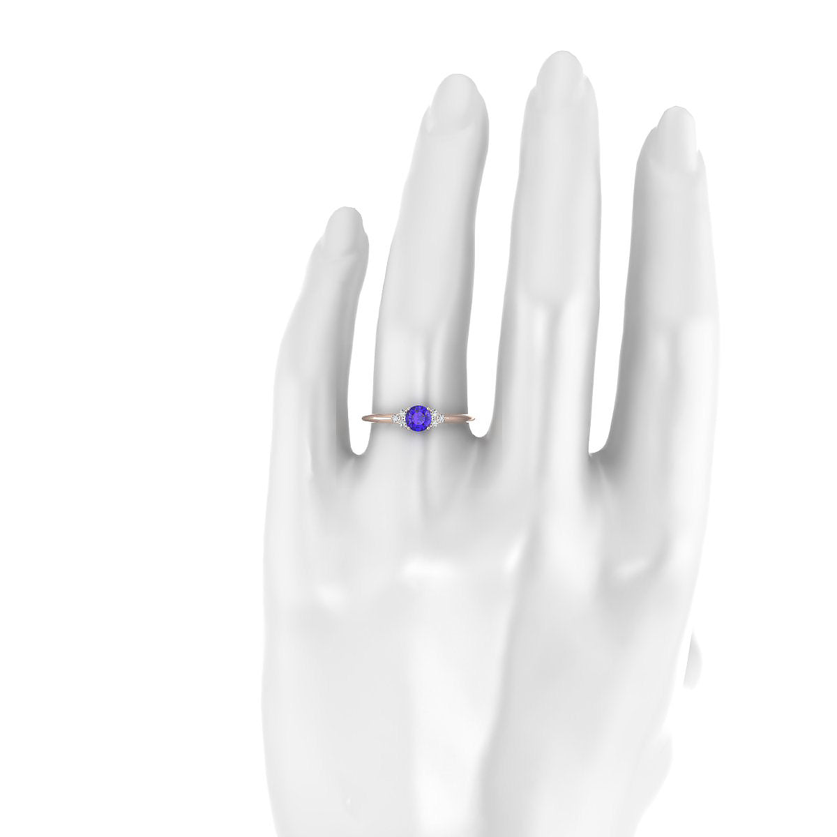 Mirage | 18k Rose Gold 4.5 mm Round Tanzanite Ring