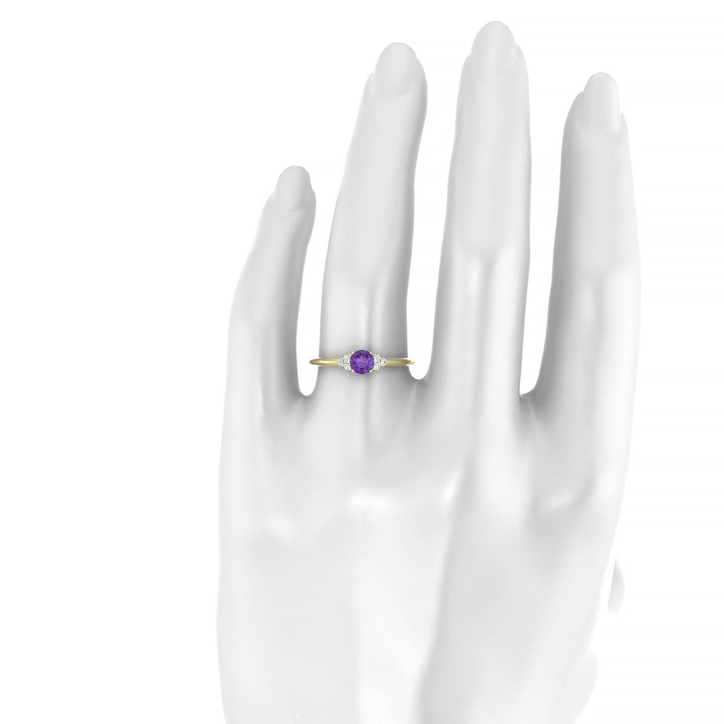 Mirage | 18k Yellow Gold 4.5 mm Round Amethyst Ring