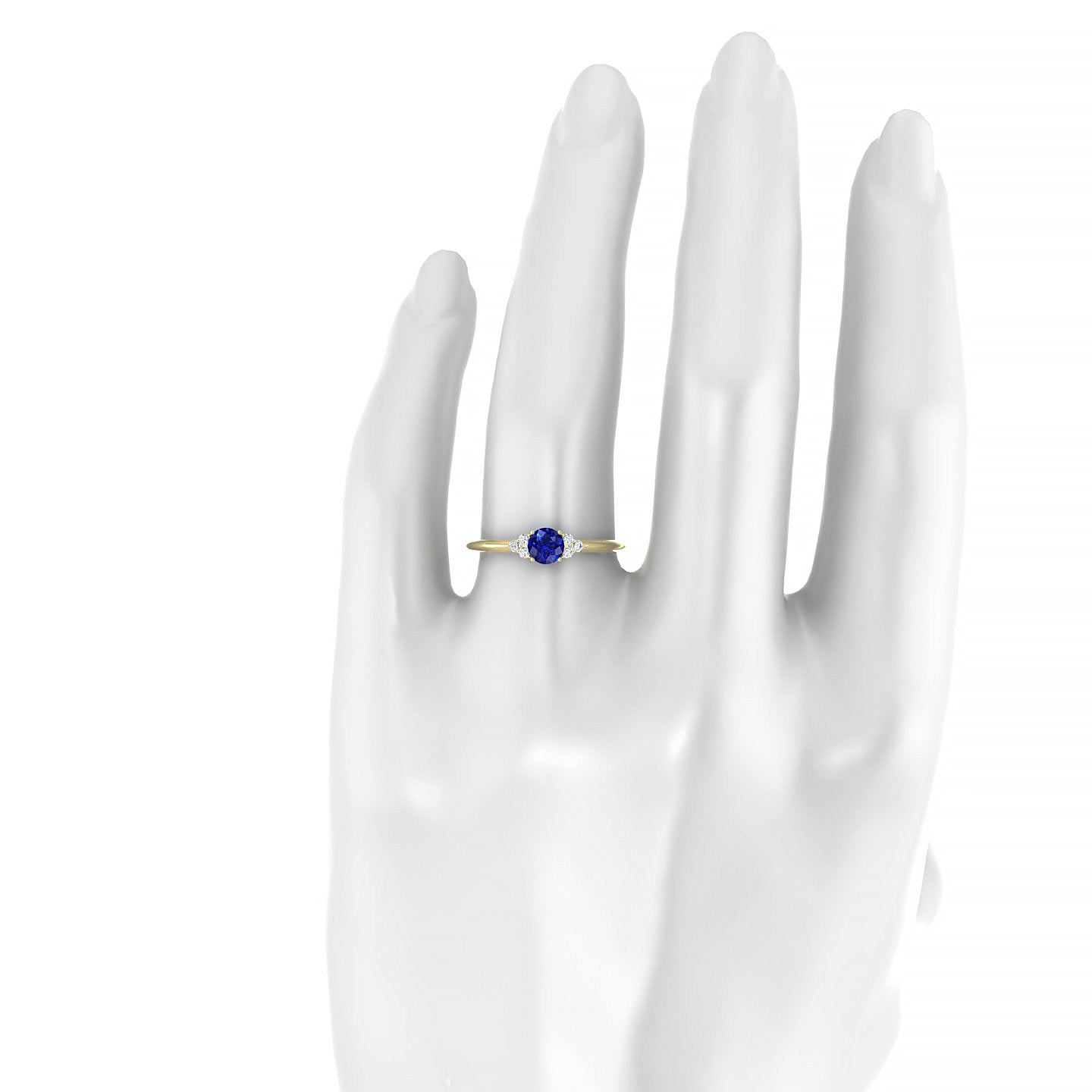 Mirage | 18k Yellow Gold 4.5 mm Round Sapphire Ring