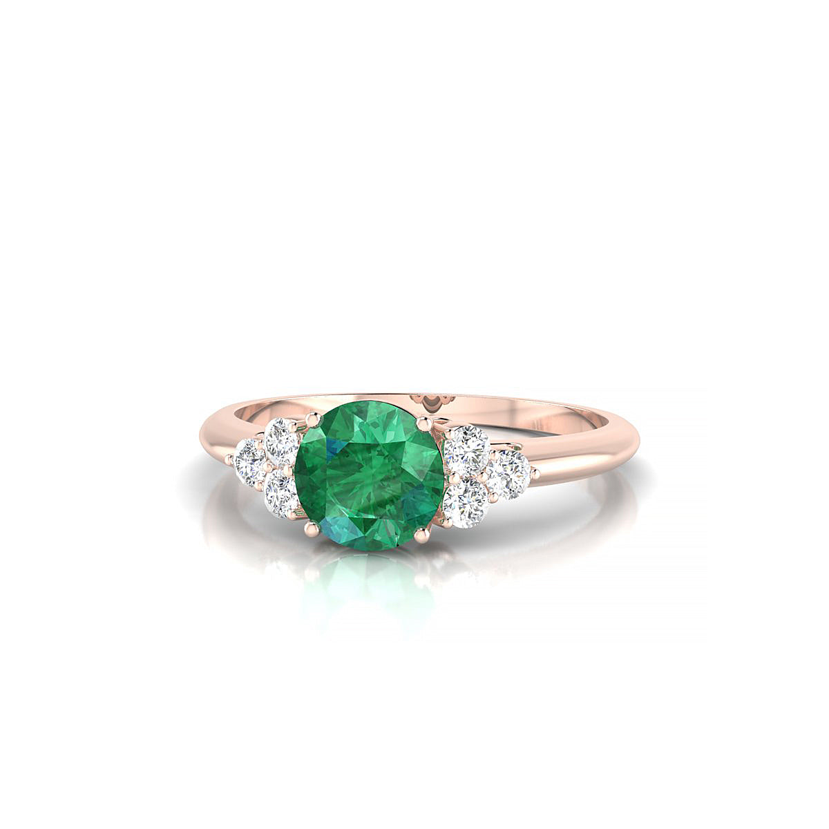 Mirage | 18k Rose Gold 6 mm Round Emerald Ring