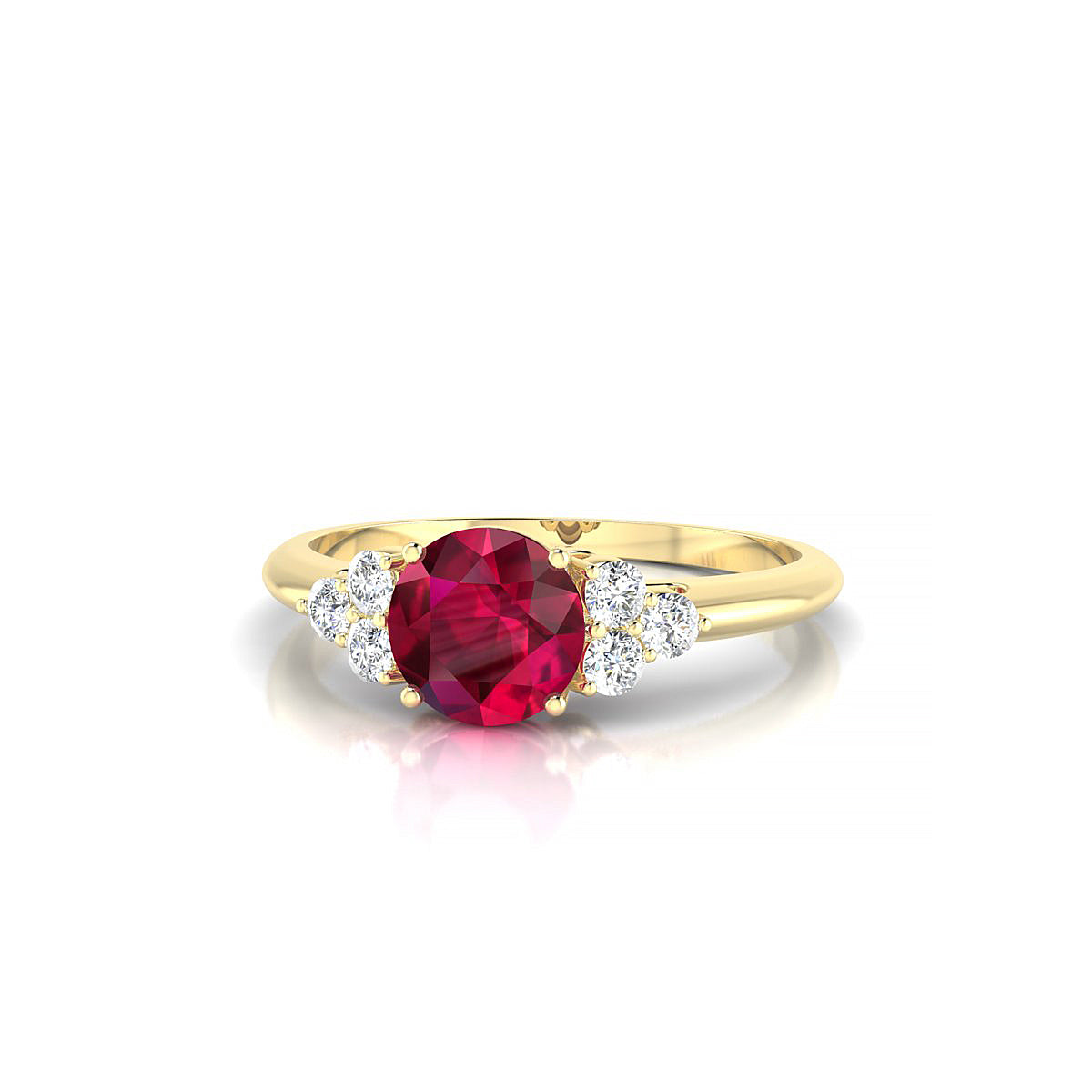 Mirage | 18k Yellow Gold 6 mm Round Ruby Ring