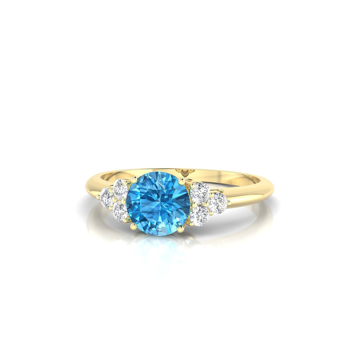 Mirage | 18k Yellow Gold 6 mm Round Topaz Ring
