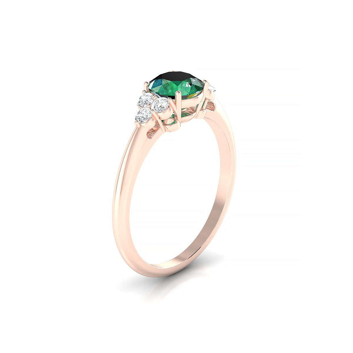 Mirage | 18k Rose Gold 6 mm Round Emerald Ring