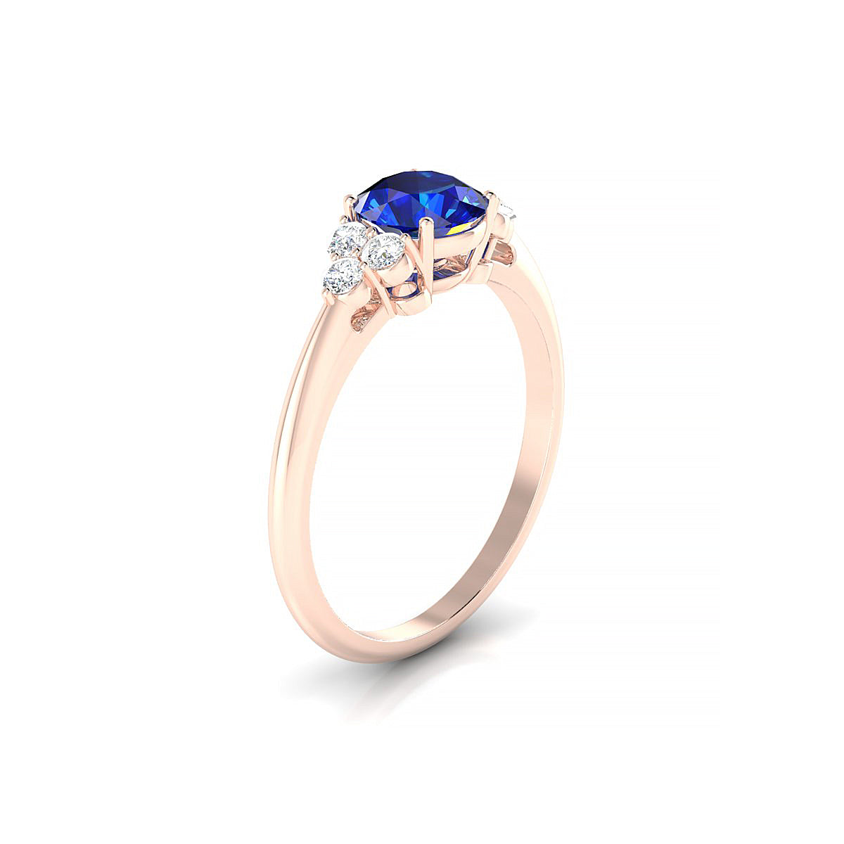 Mirage | 18k Rose Gold 6 mm Round Sapphire Ring