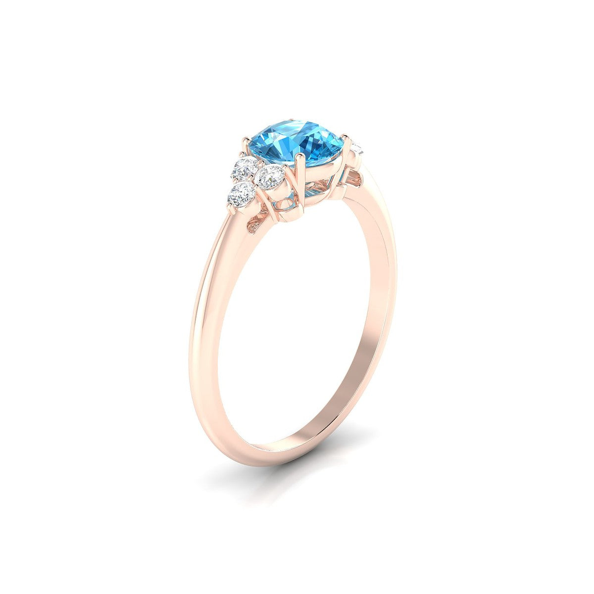 Mirage | 18k Rose Gold 6 mm Round Topaz Ring