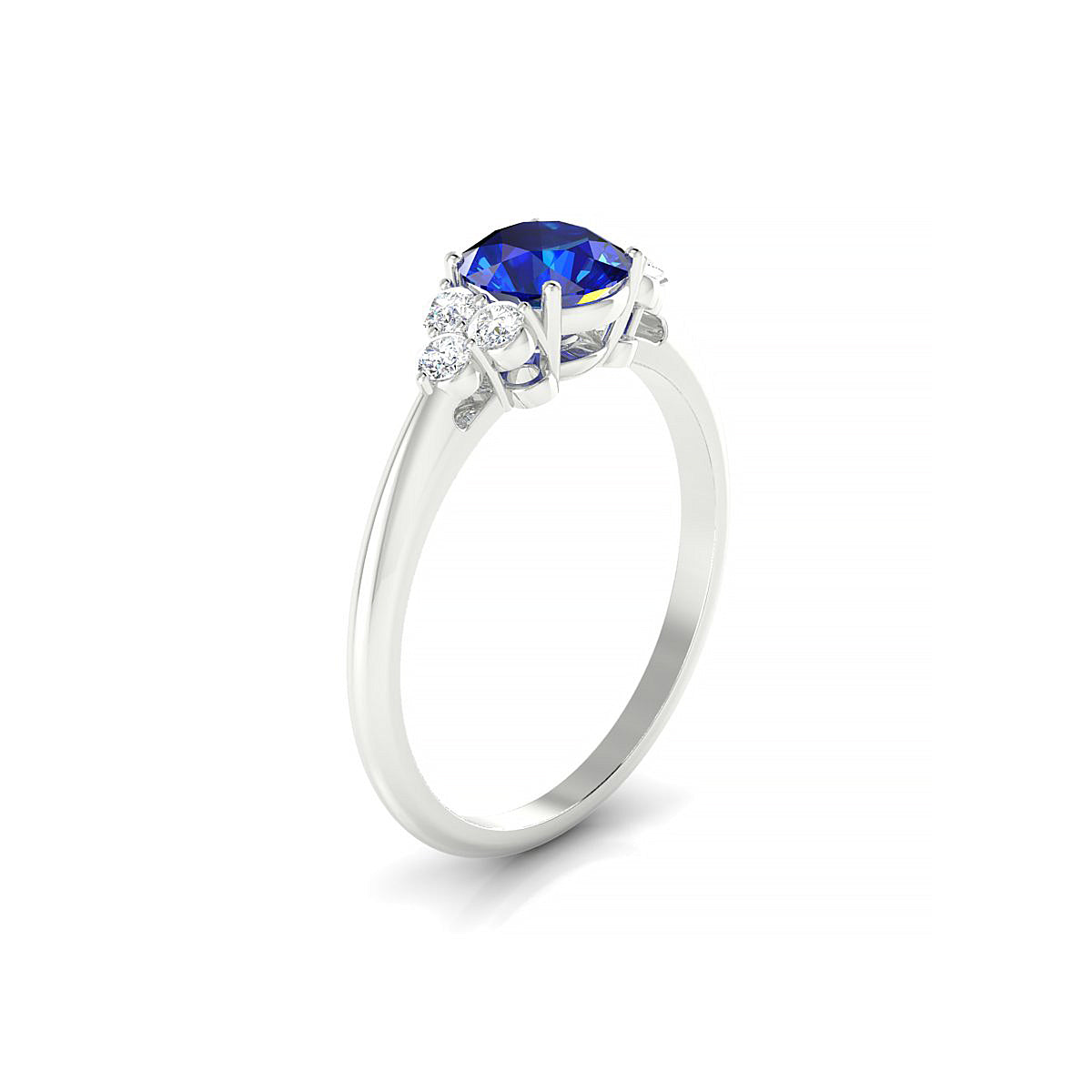Mirage | 18k White Gold 6 mm Round Sapphire Ring