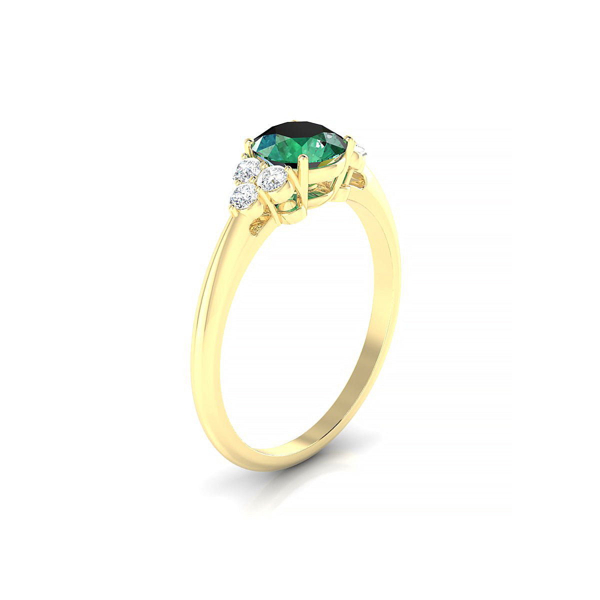Mirage | 18k Yellow Gold 6 mm Round Emerald Ring