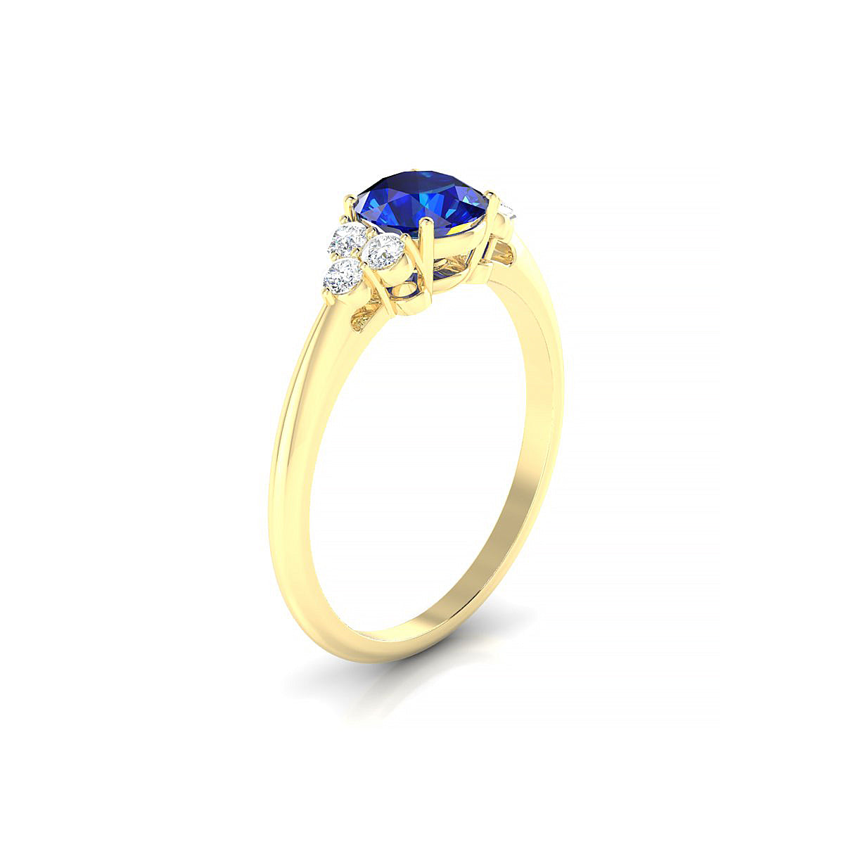Mirage | 18k Yellow Gold 6 mm Round Sapphire Ring