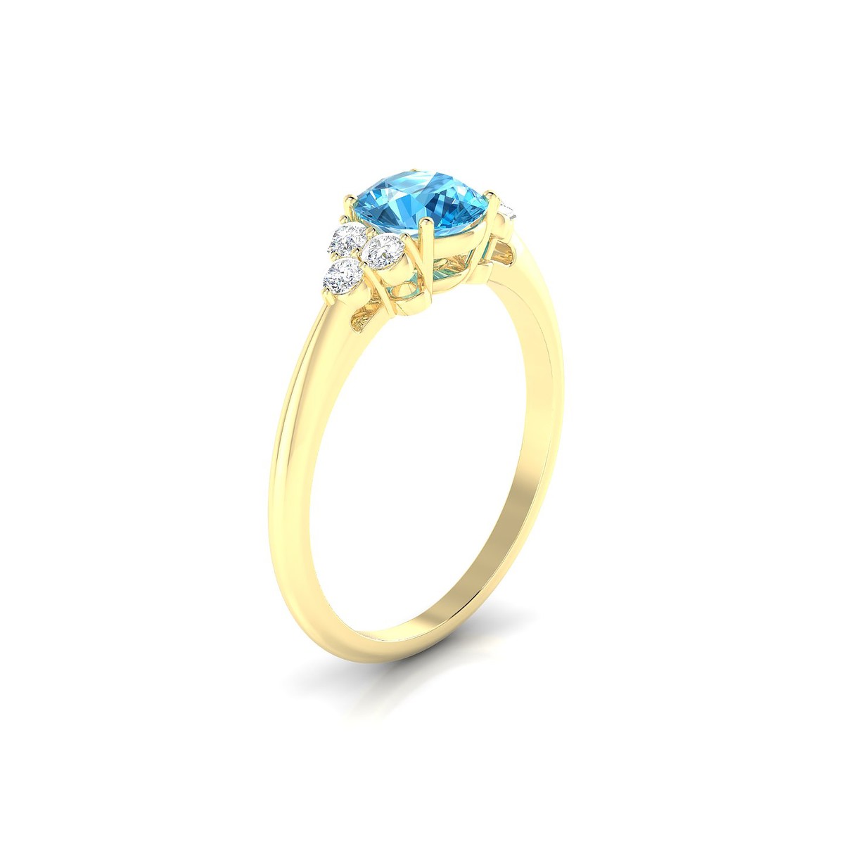 Mirage | 18k Yellow Gold 6 mm Round Topaz Ring