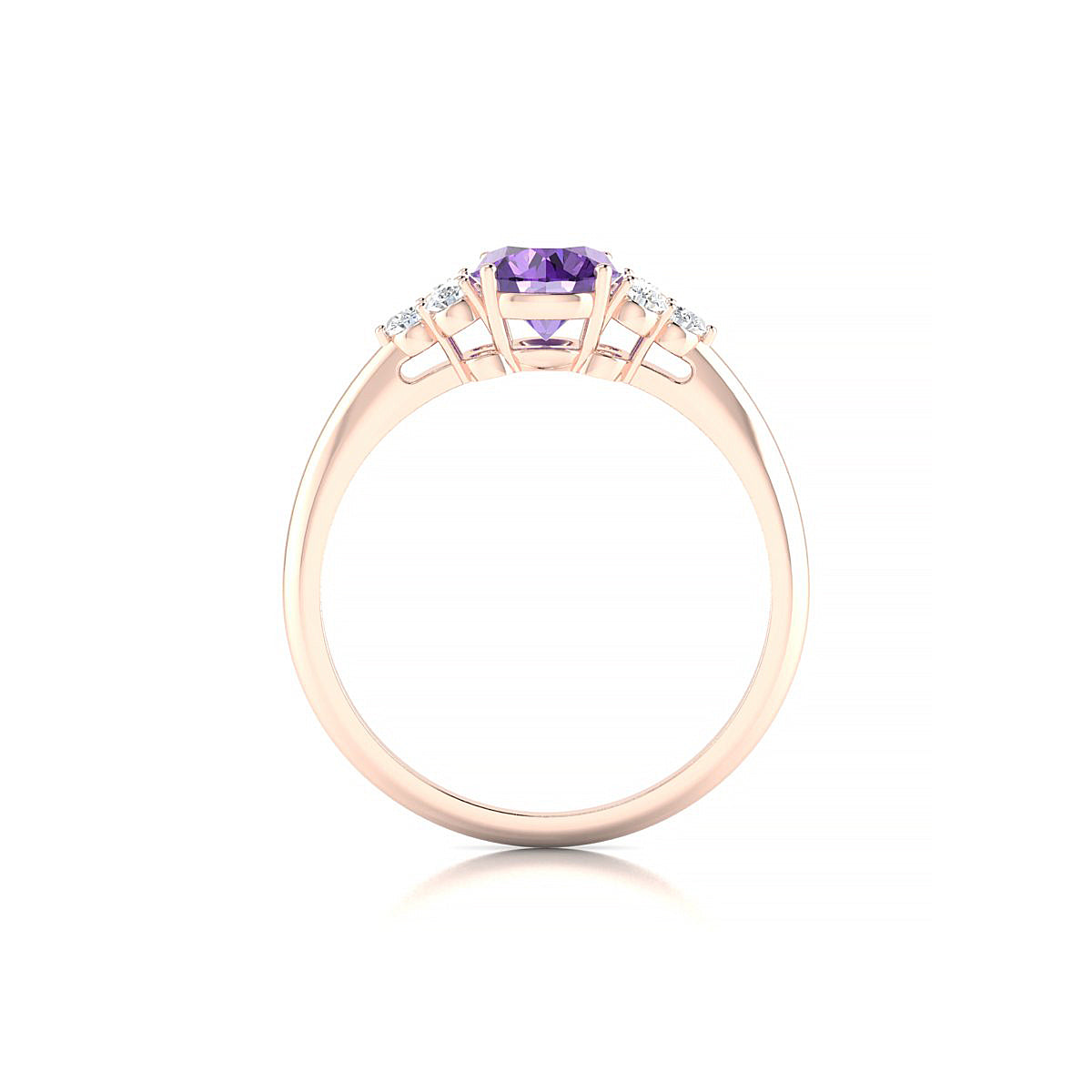 Mirage | 18k Rose Gold 6 mm Round Amethyst Ring