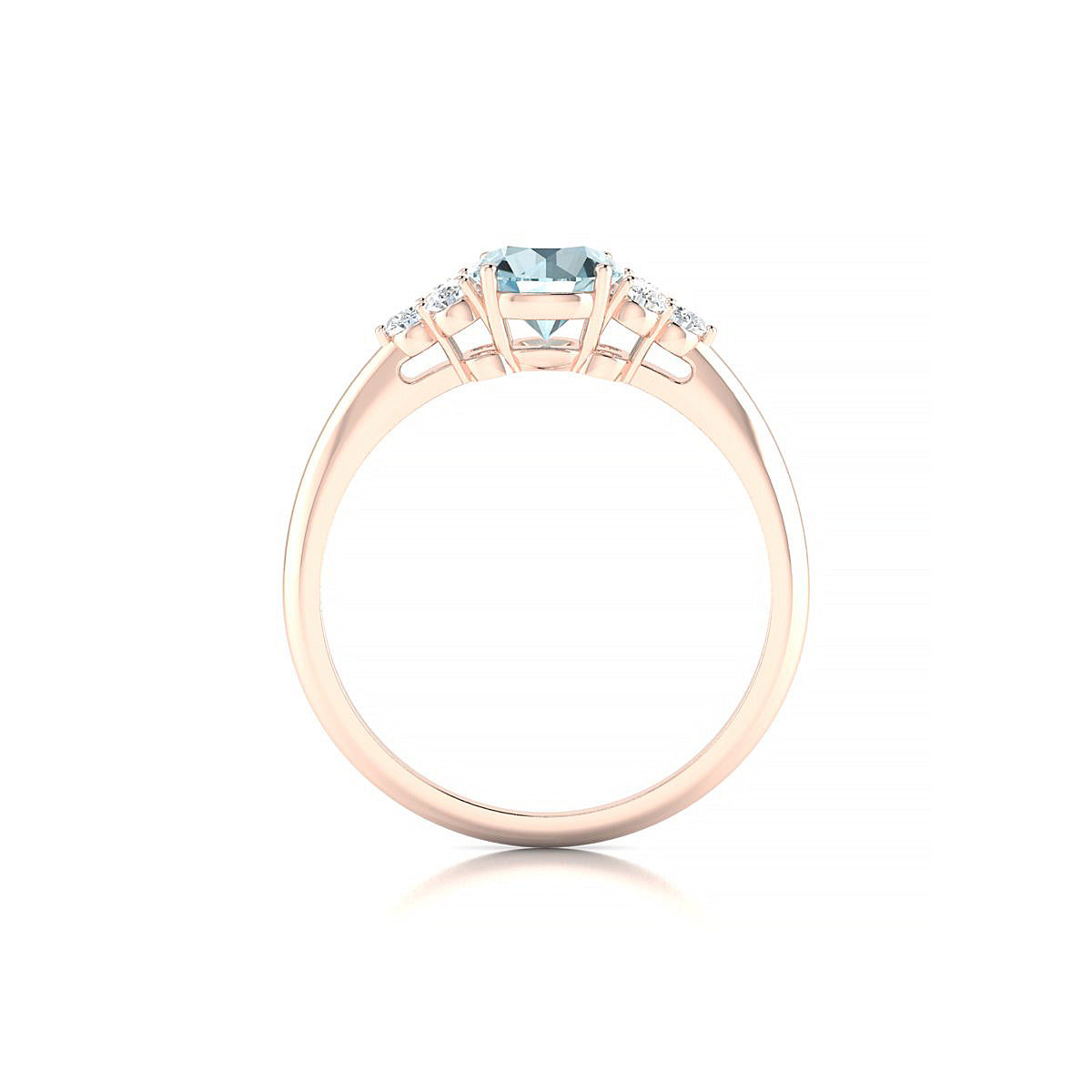Mirage | 18k Rose Gold 6 mm Round Aquamarine Ring