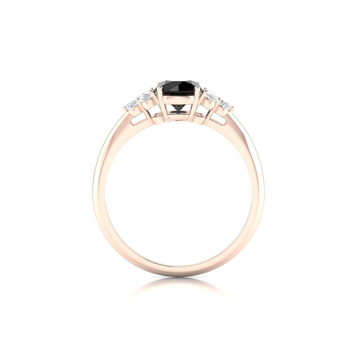 Mirage | 18k Rose Gold 6 mm Round Black Diamond Ring