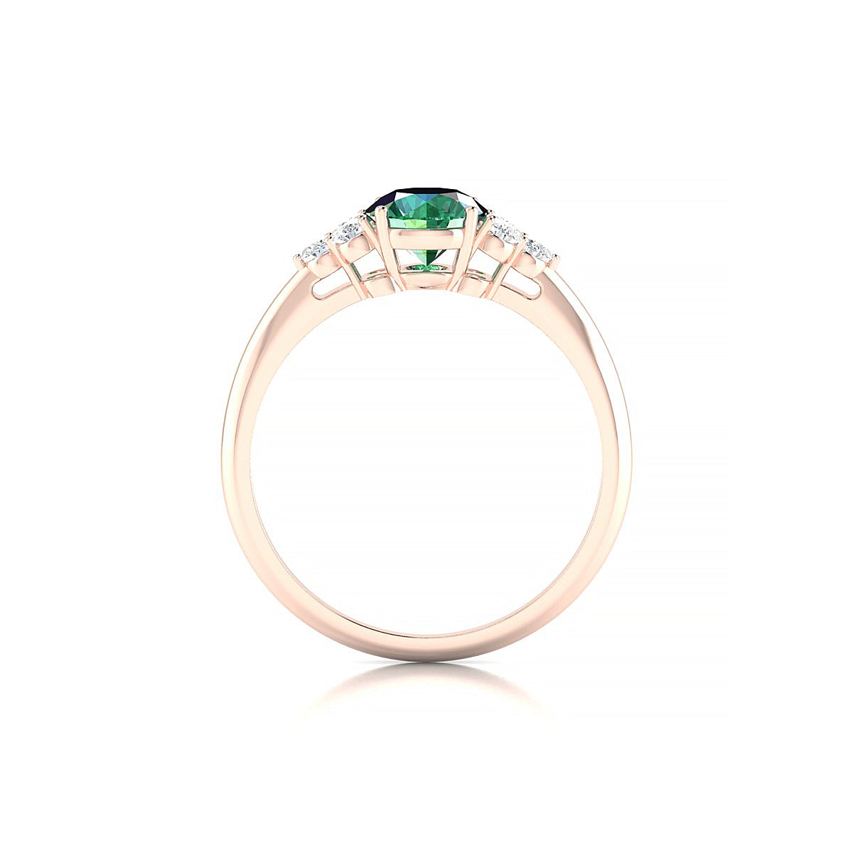 Mirage | 18k Rose Gold 6 mm Round Emerald Ring