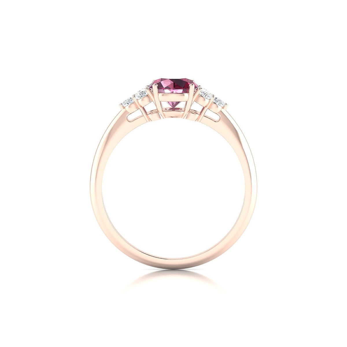 Mirage | 18k Rose Gold 6 mm Round Rhodolite Ring