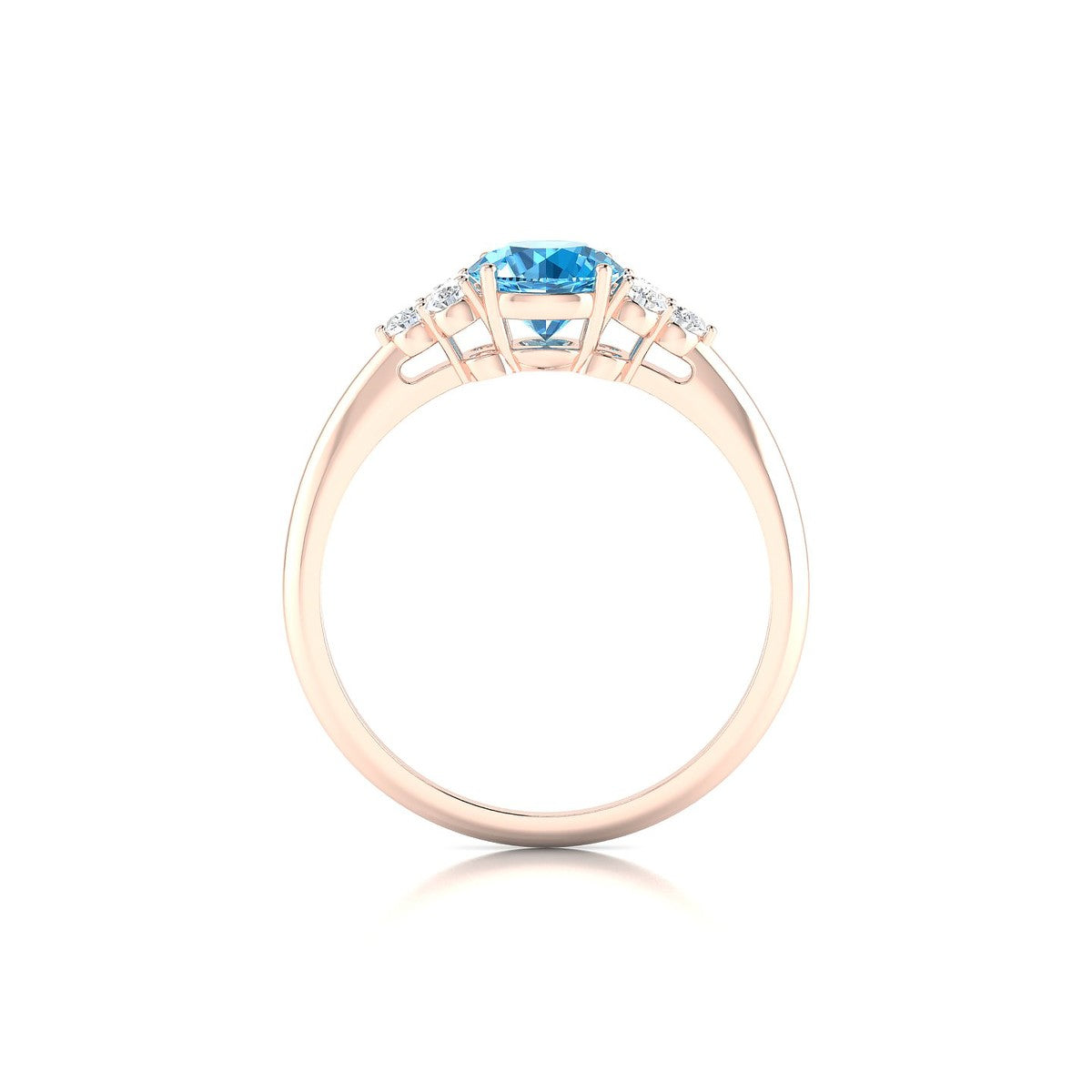 Mirage | 18k Rose Gold 6 mm Round Topaz Ring