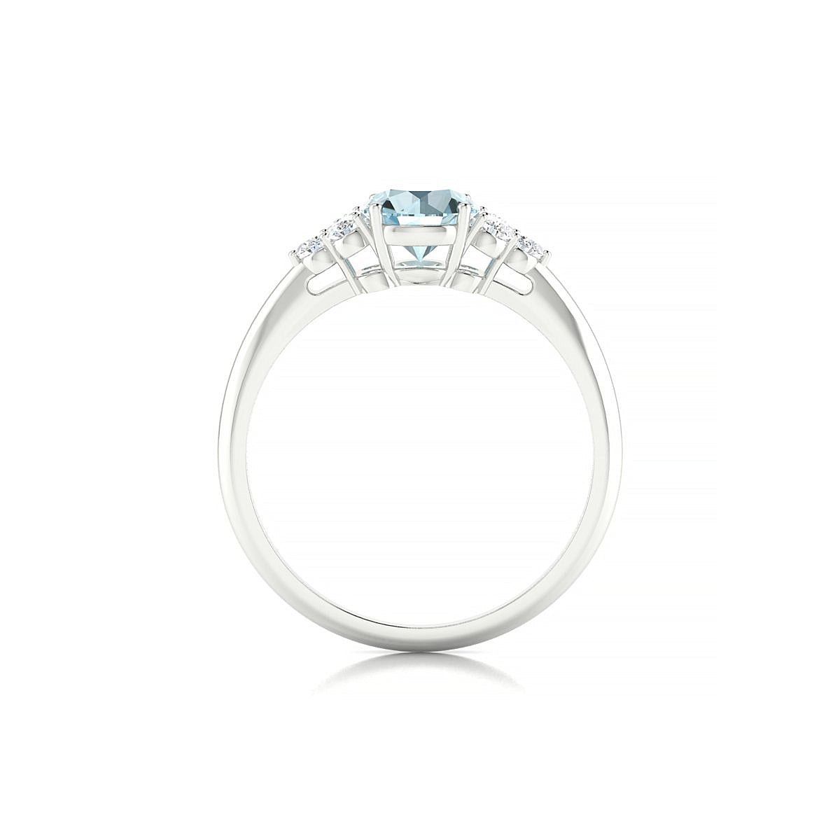 Mirage | 18k White Gold 6 mm Round Aquamarine Ring