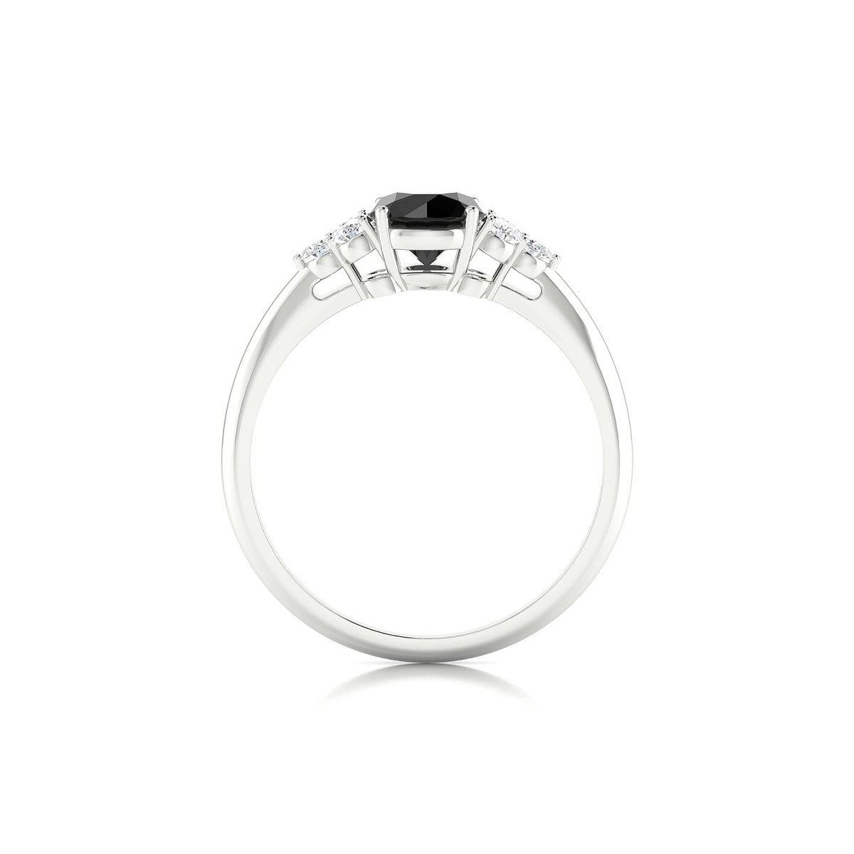 Mirage | 18k White Gold 6 mm Round Black Diamond Ring