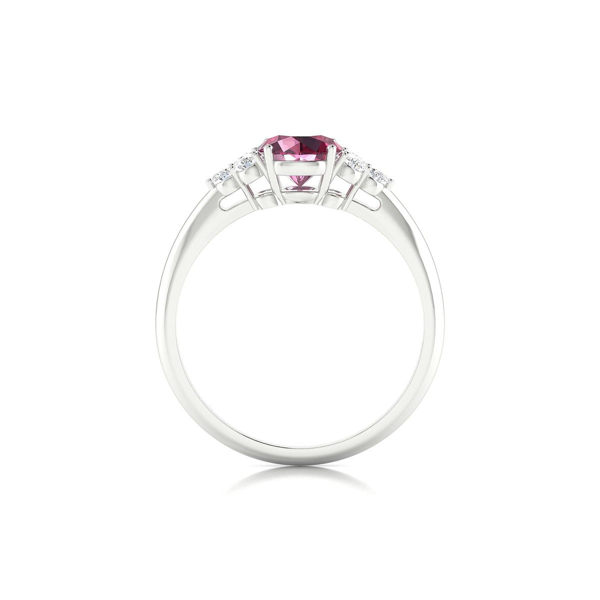 Mirage | 18k White Gold 6 mm Round Rhodolite Ring
