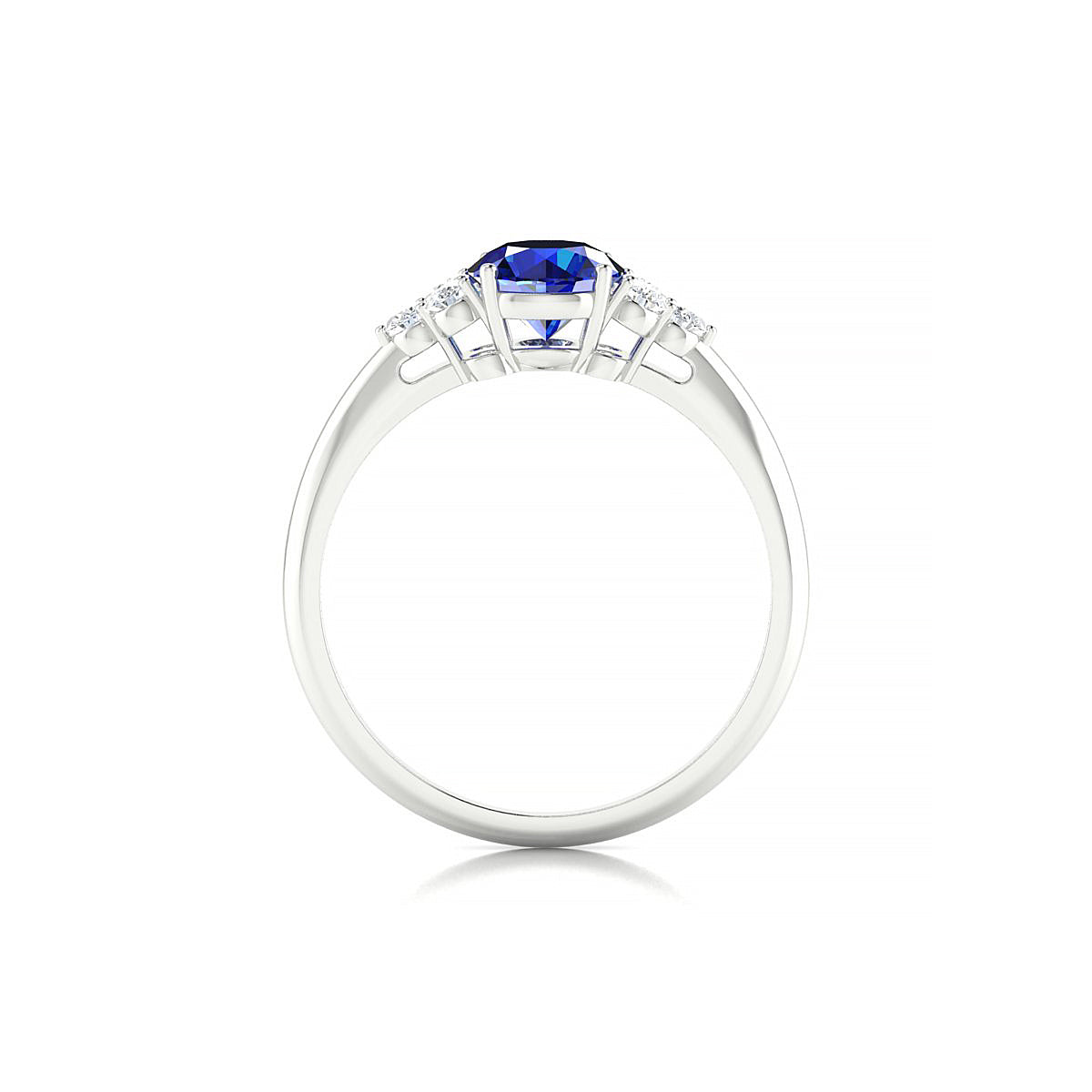 Mirage | 18k White Gold 6 mm Round Sapphire Ring