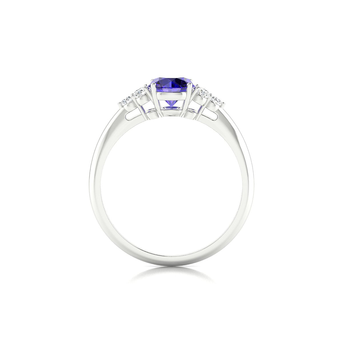 Mirage | 18k White Gold 6 mm Round Tanzanite Ring