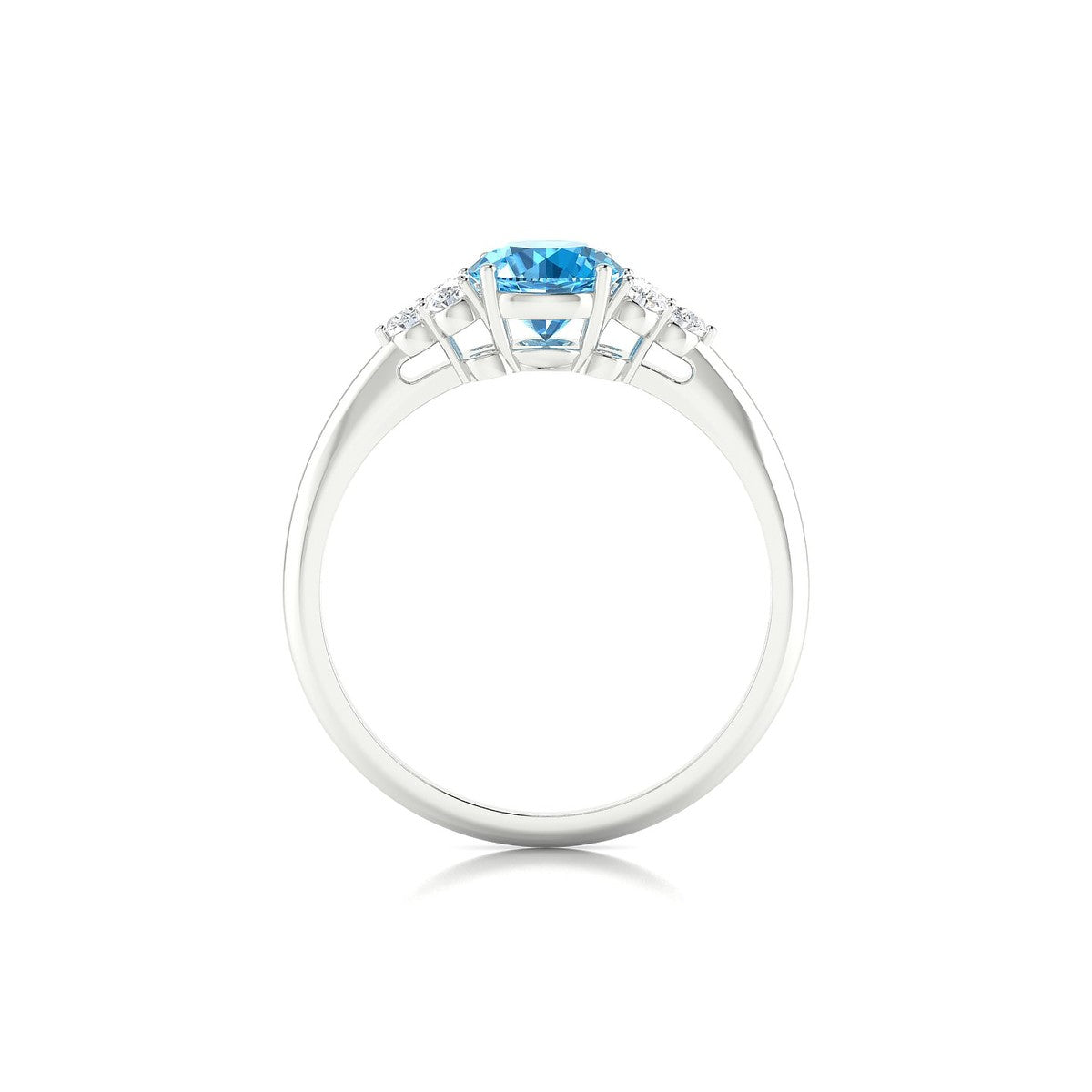 Mirage | 18k White Gold 6 mm Round Topaz Ring