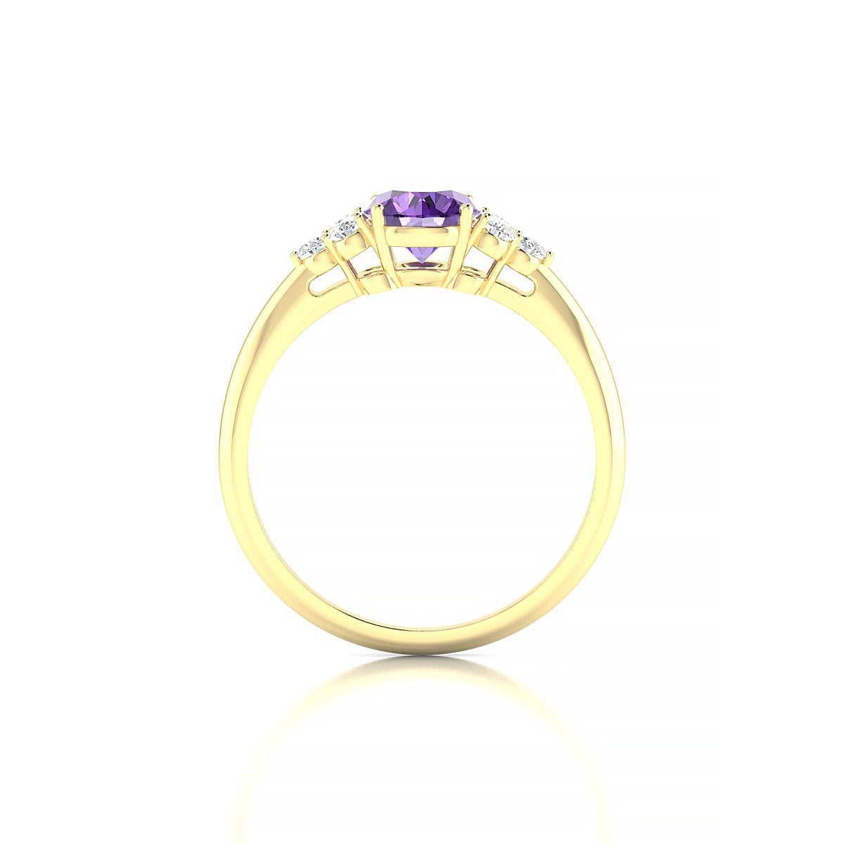 Mirage | 18k Yellow Gold 6 mm Round Amethyst Ring