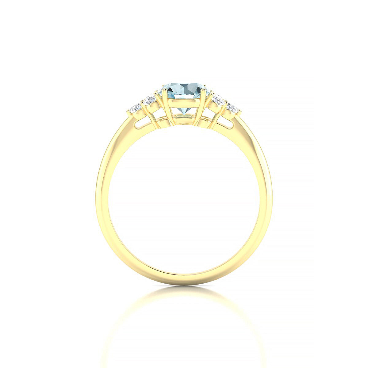Mirage | 18k Yellow Gold 6 mm Round Aquamarine Ring