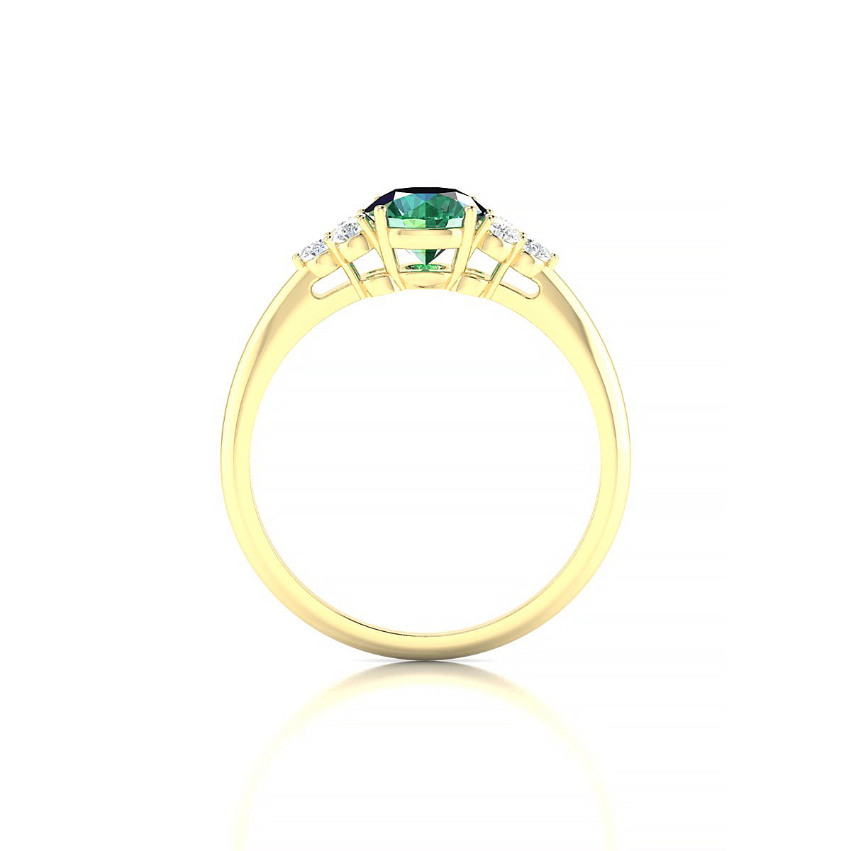 Mirage | 18k Yellow Gold 6 mm Round Emerald Ring