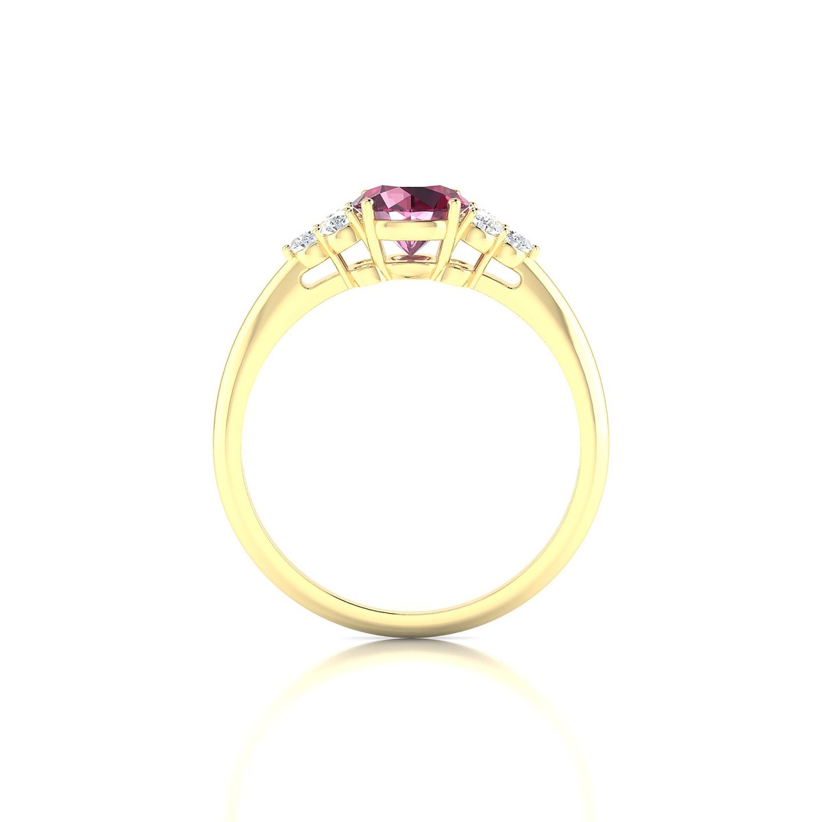Mirage | 18k Yellow Gold 6 mm Round Rhodolite Ring