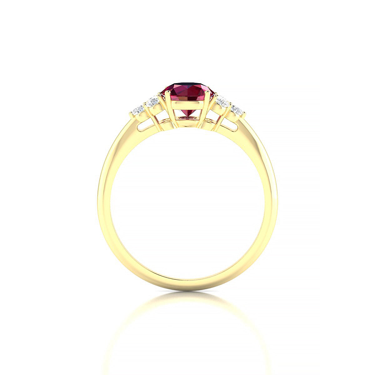 Mirage | 18k Yellow Gold 6 mm Round Ruby Ring