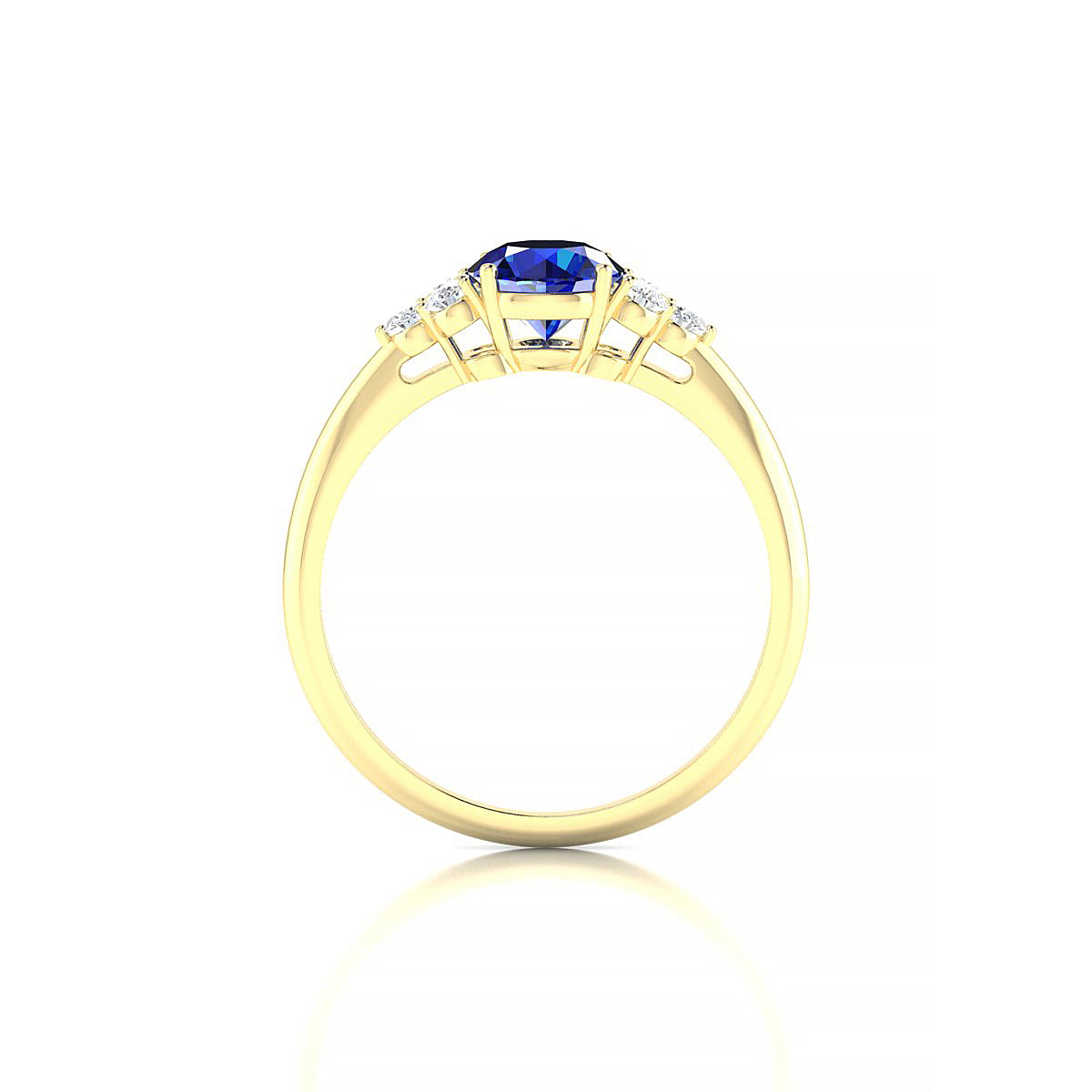 Mirage | 18k Yellow Gold 6 mm Round Sapphire Ring