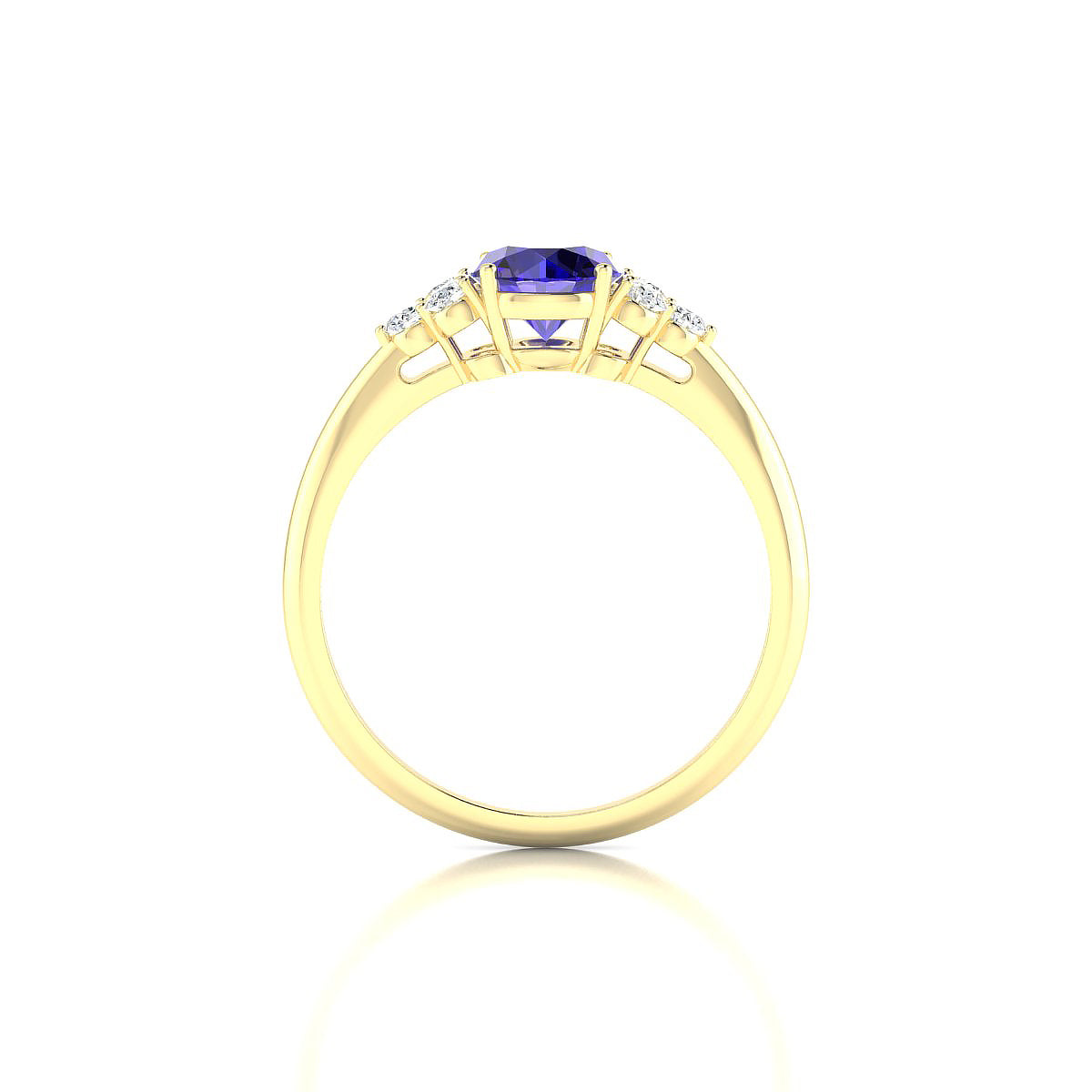 Mirage | 18k Yellow Gold 6 mm Round Tanzanite Ring