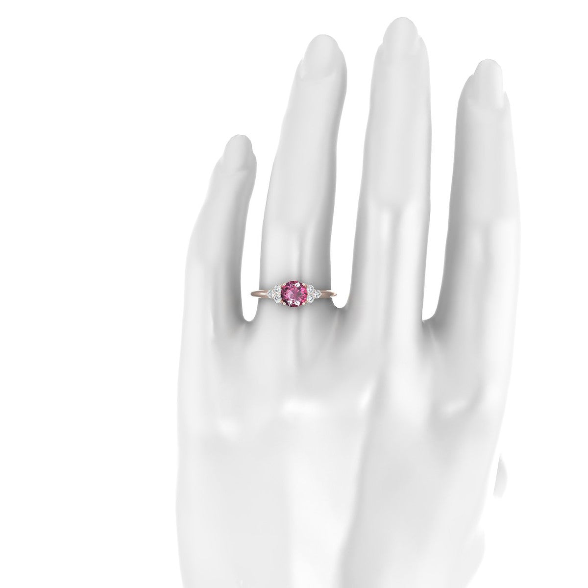 Mirage | 18k Rose Gold 6 mm Round Rhodolite Ring