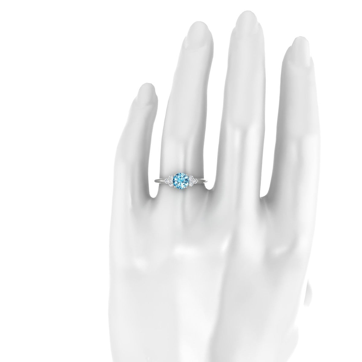 Mirage | 18k White Gold 6 mm Round Topaz Ring