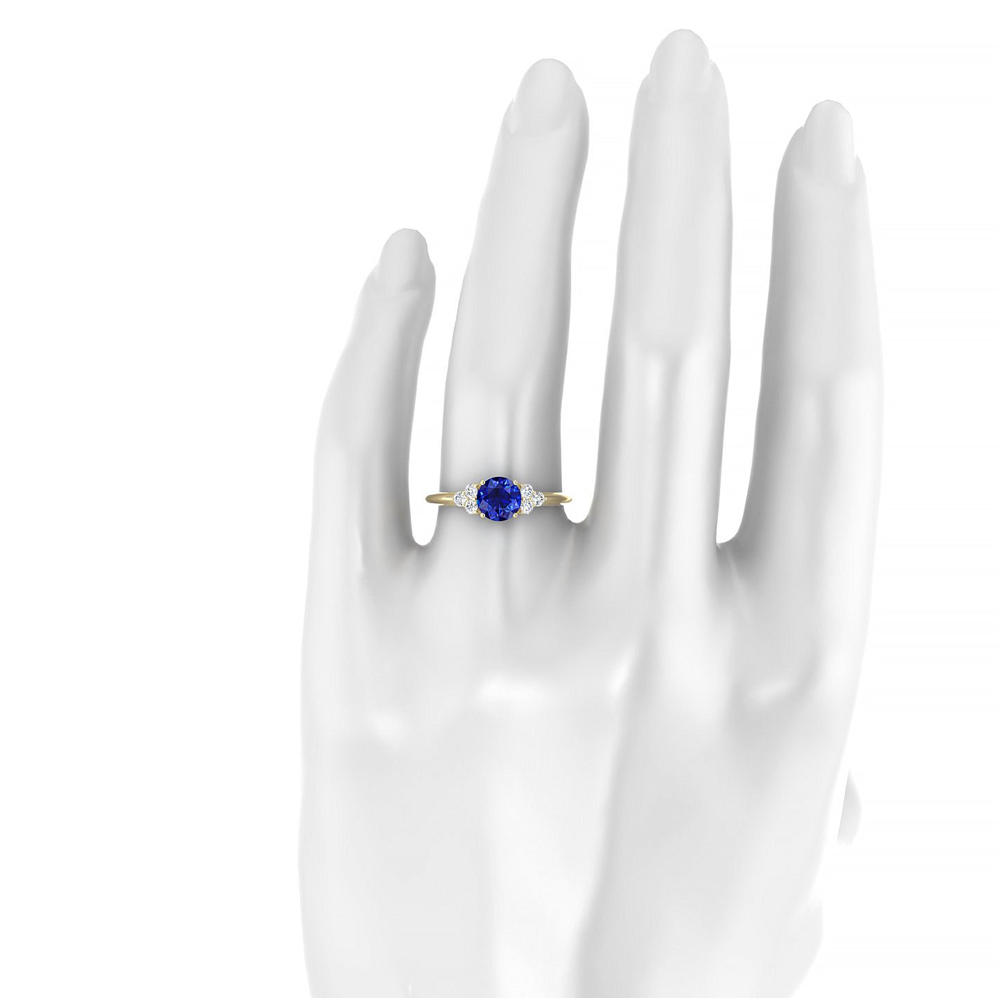 Mirage | 18k Yellow Gold 6 mm Round Sapphire Ring