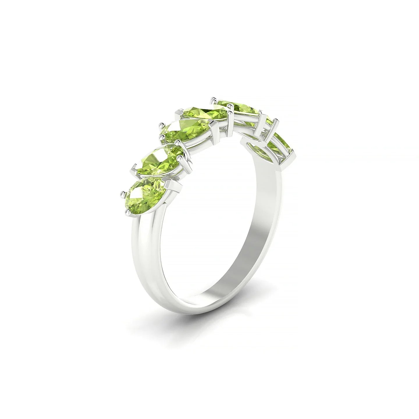 Mist | 18k White Gold 5 x 3 mm Pear Peridot Ring