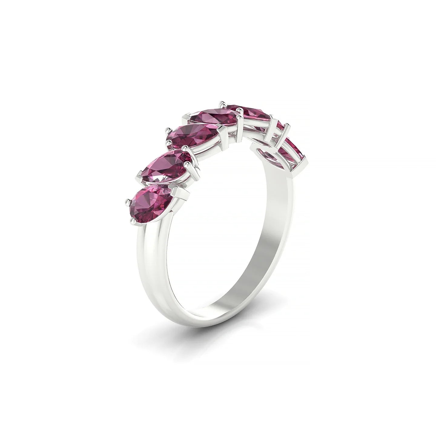 Mist | 18k White Gold 5 x 3 mm Pear Rhodolite Ring