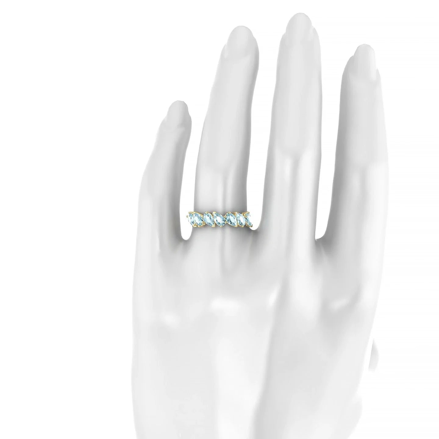 Mist | 18k Yellow Gold 5 x 3 mm Pear Aquamarine Ring