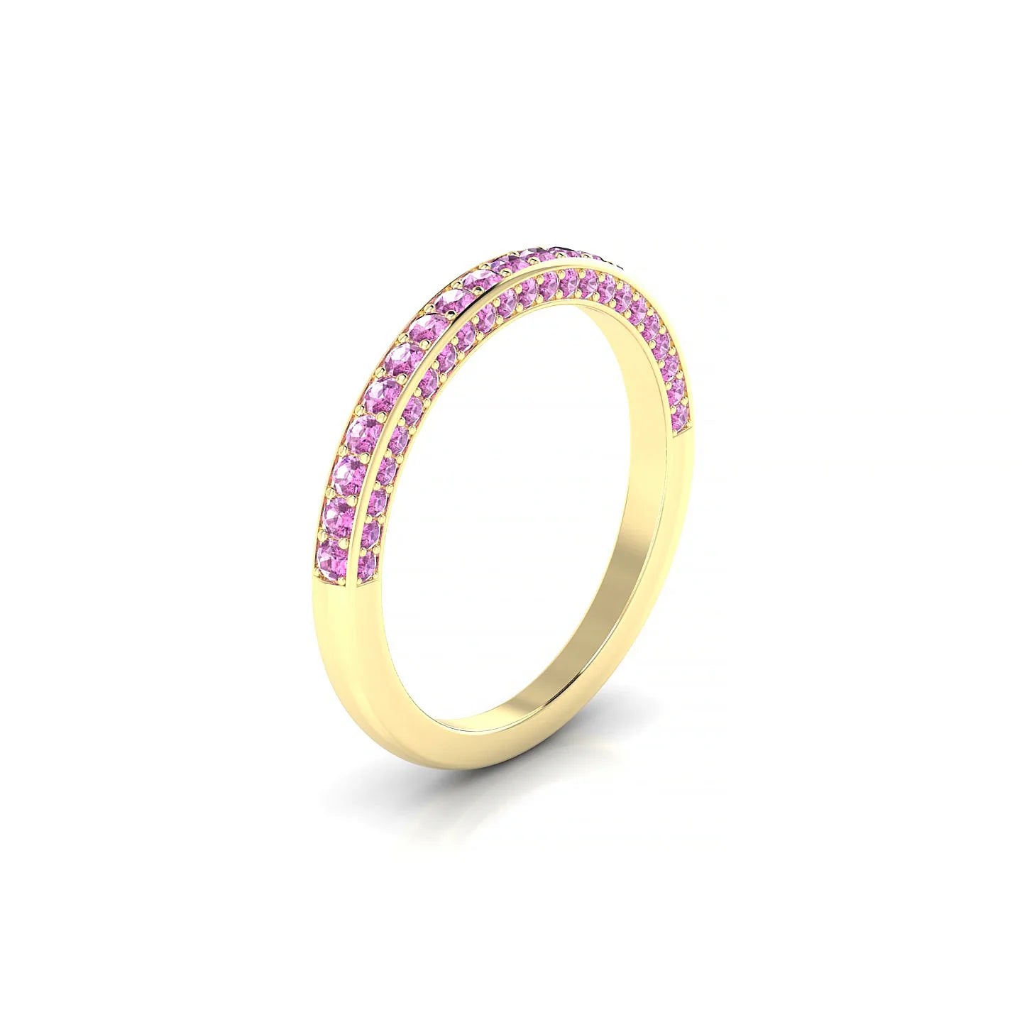 Muse | 18k Yellow Gold 1.5 mm Round Pink Sapphire Ring