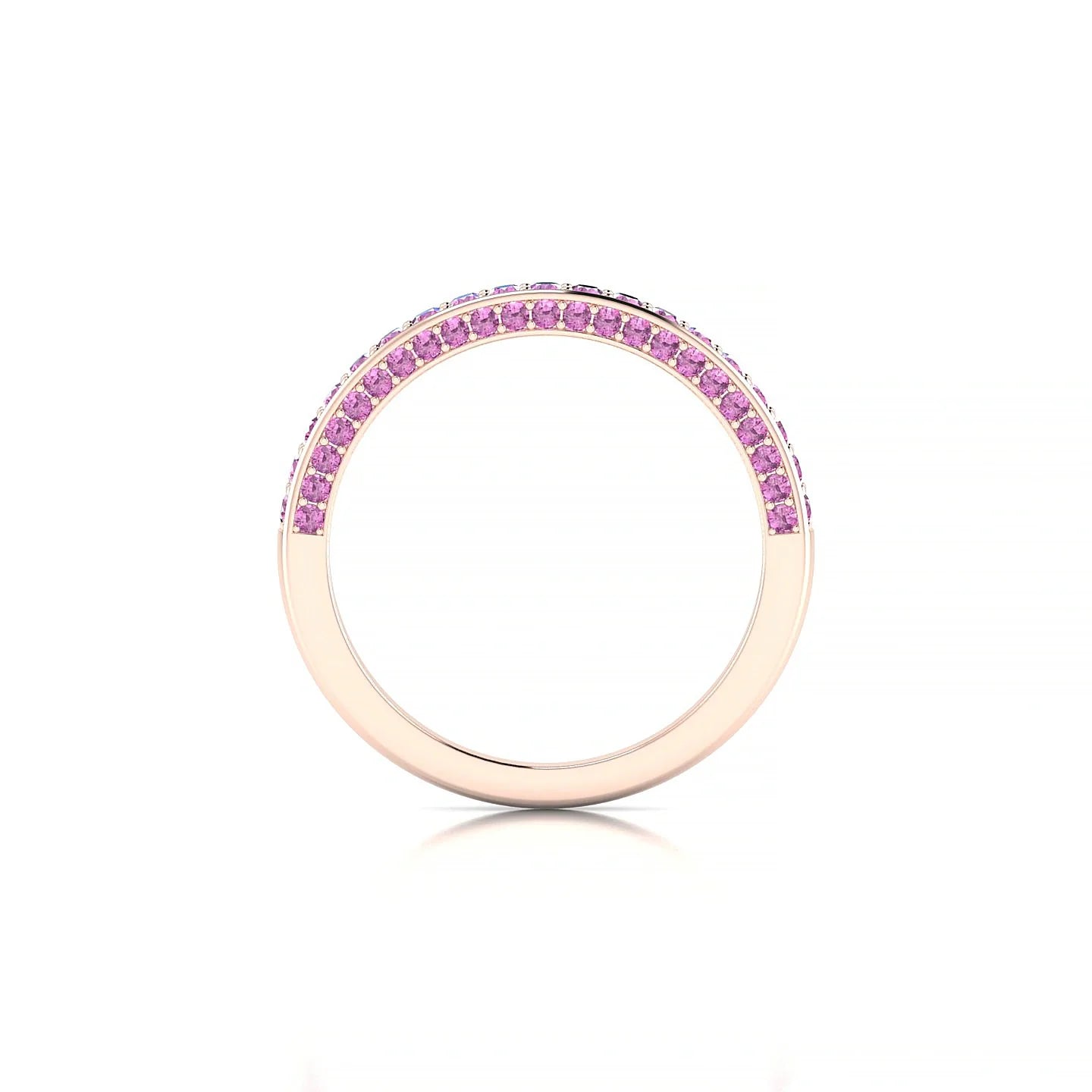 Muse | 18k Rose Gold 1.5 mm Round Pink Sapphire Ring