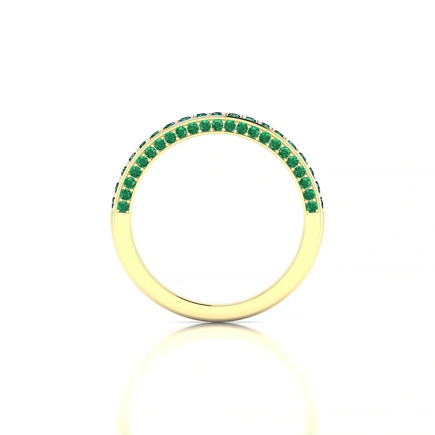Muse | 18k Yellow Gold 1.5 mm Round Emerald Ring